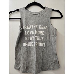 Spiritual‎ Gangster Girls Gray Tank Top Breathe Deep Love More XS Extra Small